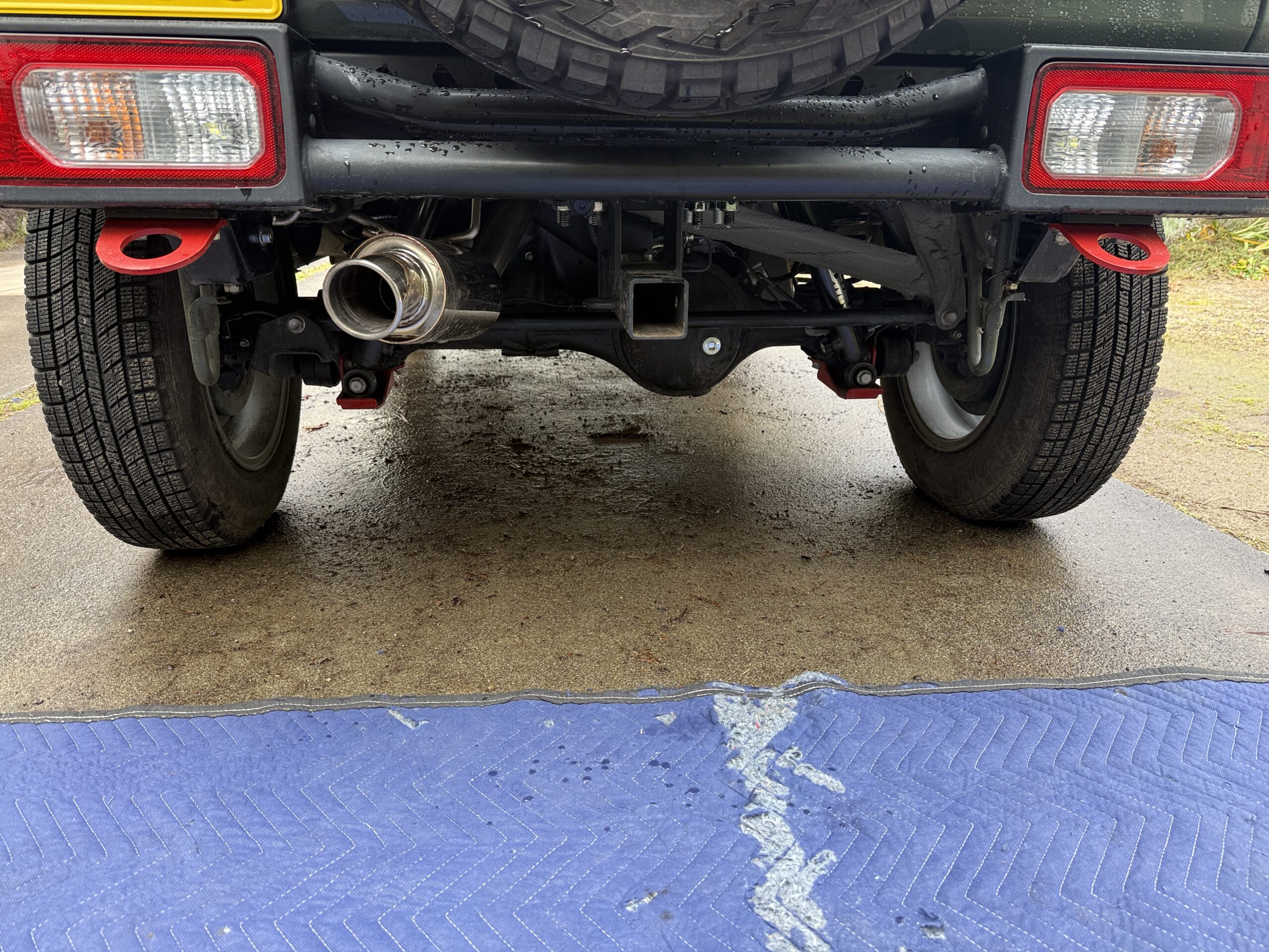 ジムニーに付けたタニグチのダブルリアバンパー