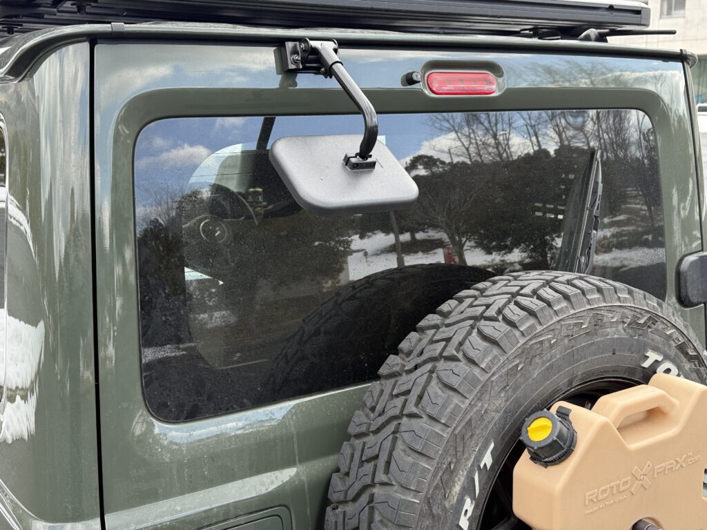 信栄物産 RX-14K リア用アンダーミラー挟み込みタイプをつけたジムニー